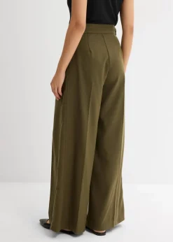 Hose mit Seitenschnallen aus Viskose-Mix