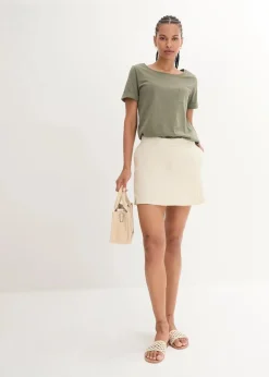 Hosenrock aus luftigem Leinen-Mix