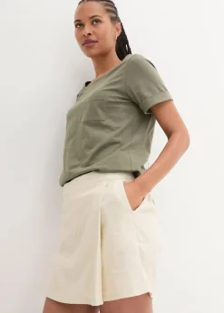 Hosenrock aus luftigem Leinen-Mix