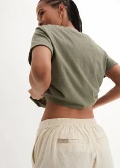 Hosenrock aus luftigem Leinen-Mix