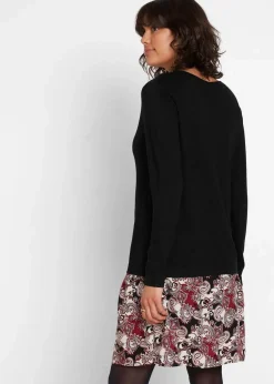 2-in-1 Umstand- und Stillkleid aus einer Materialkombination