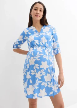 2-in-1 Umstands- und Stillblusenkleid aus fließender Viskose