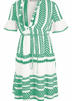 2-in-1 Umstands- und Stillblusenkleid aus fließender Viskose