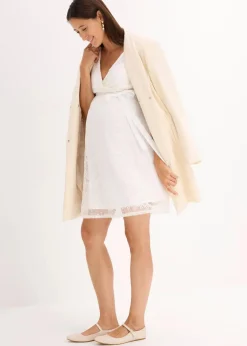 2-in-1 Umstands-Hochzeitskleid aus Spitze mit Stillfunktion