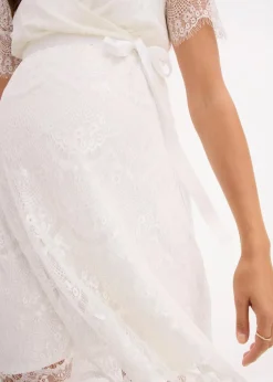 2-in-1 Umstands-Hochzeitskleid aus Spitze mit Stillfunktion