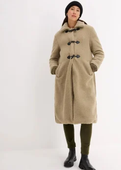 3-in-1 Umstandsmantel mit Trageeinsatz aus Teddyfleece