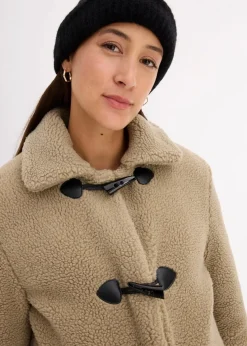 3-in-1 Umstandsmantel mit Trageeinsatz aus Teddyfleece