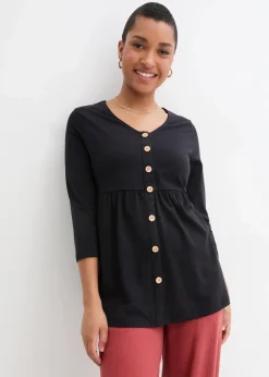 2-in-1 Umstandsshirt und Stillshirt aus Bio-Baumwolle