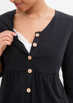 2-in-1 Umstandsshirt und Stillshirt aus Bio-Baumwolle