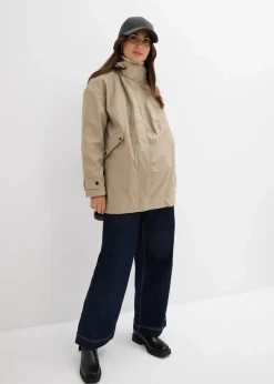 6-in-1 wasserabweisende Umstandsjacke mit Trageeinsatz und herausnehmbarer Fleecejacke