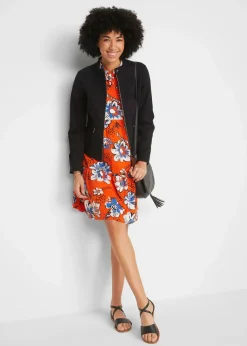 Jacke aus Baumwoll-Twill mit seitlichen Stretcheinsätzen