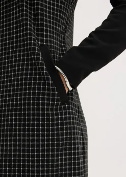 Jacquard Kleid mit Kontrastkragen