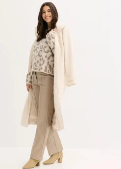 Jacquard Oversize Pullover mit Pailletten