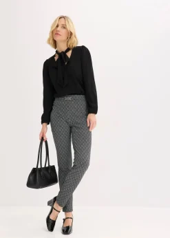 Jacquard Schlupfhose mit Schließendetail