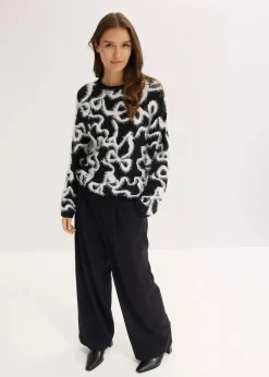 Jacquard-Pullover aus softem Viskose-Mix