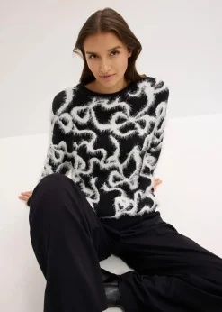 Jacquard-Pullover aus softem Viskose-Mix