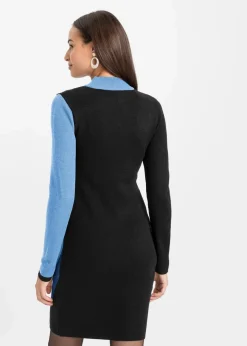 Jacquard-Strickkleid mit modernen Streifen