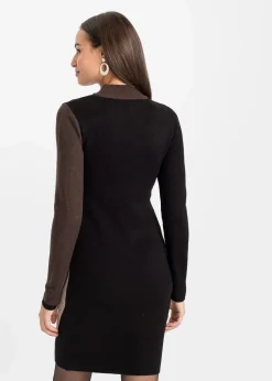 Jacquard-Strickkleid mit modernen Streifen