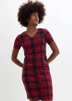 Jaquardkleid mit dekorativen Nieten