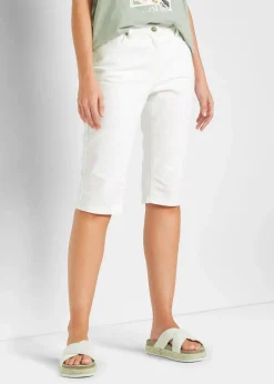 Jeans Bermuda Mid Waist mit gekrempeltem Saum