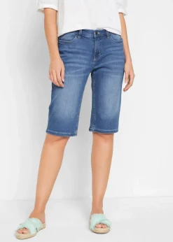 Jeans Bermuda Mid Waist, Stretch