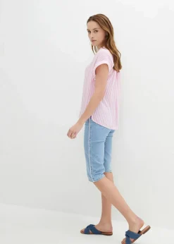 Jeans Bermuda Slim Fit High Waist