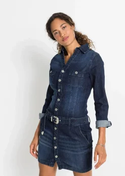 Jeans Kleid mit Gürtel
