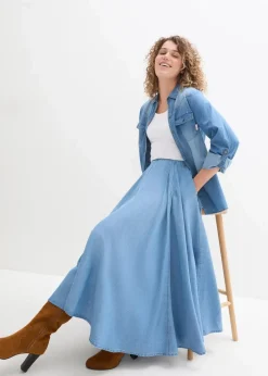 Jeans Rock, High Waist, Bequembund