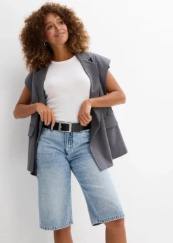 Jeans-Bermuda Mid Waist, Low Stretch