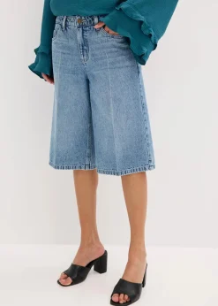 Jeans-Bermuda Mid Waist, Low Stretch