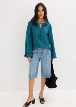 Jeans-Bermuda Mid Waist, Low Stretch