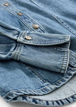 Jeansbluse aus reiner Baumwolle