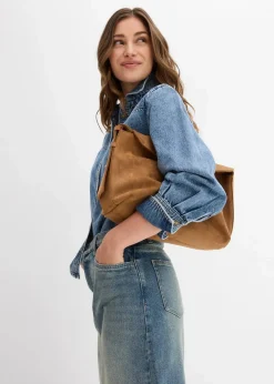 Jeansbluse aus reiner Baumwolle