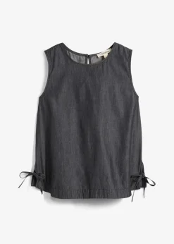 Jeans-Blusentop aus Bio-Baumwolle