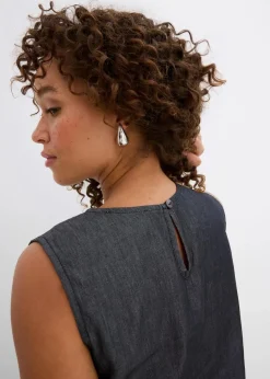 Jeans-Blusentop aus Bio-Baumwolle