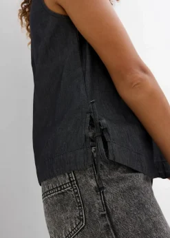 Jeans-Blusentop aus Bio-Baumwolle