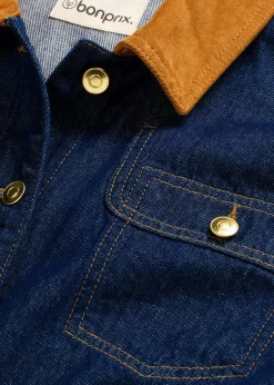 Jeansjacke mit Cordkragen