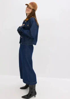 Jeansjacke mit Cordkragen