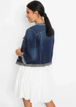 Jeansjacke mit Fransen