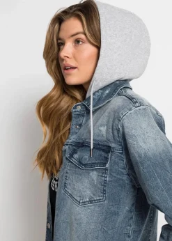 Jeansjacke mit Kapuze