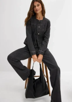 Jeansjacke mit Strass