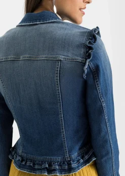 Jeansjacke mit Volants