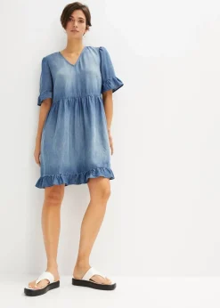 Jeanskleid mit Volants