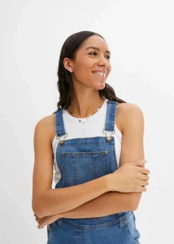 Jeans-Latzhose im Boyfriend Fit