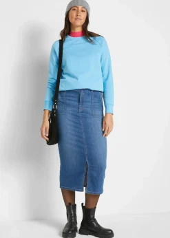 Jeansrock mit Schlitz