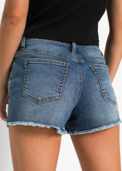 Jeansshorts Mid Waist mit Stickerei