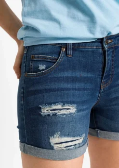 Jeansshorts Mid Waist mit Destroy- Effekten