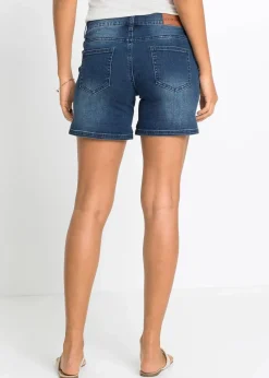 Jeans-Shorts Mid Waist, Stickerei