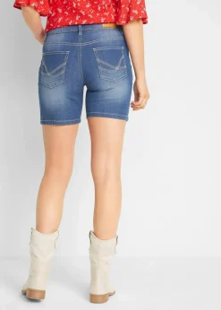 Jeansshorts Slim Fit Mid Waist, 2er Pack