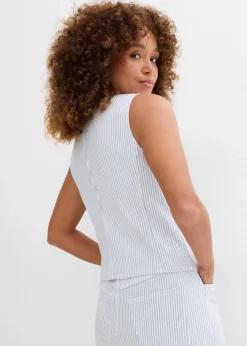 Jeansweste, gestreift